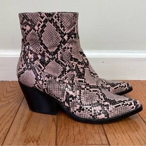 Jeffrey Campbell Kelam pink snake print booties size 6.5